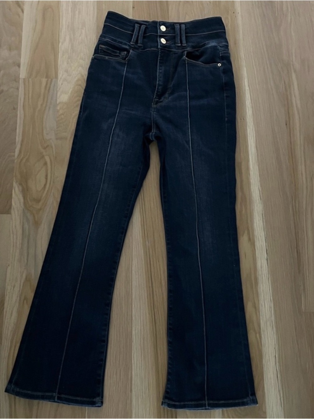 Frame Denim High-Waist Dark Wash Flare Jeans